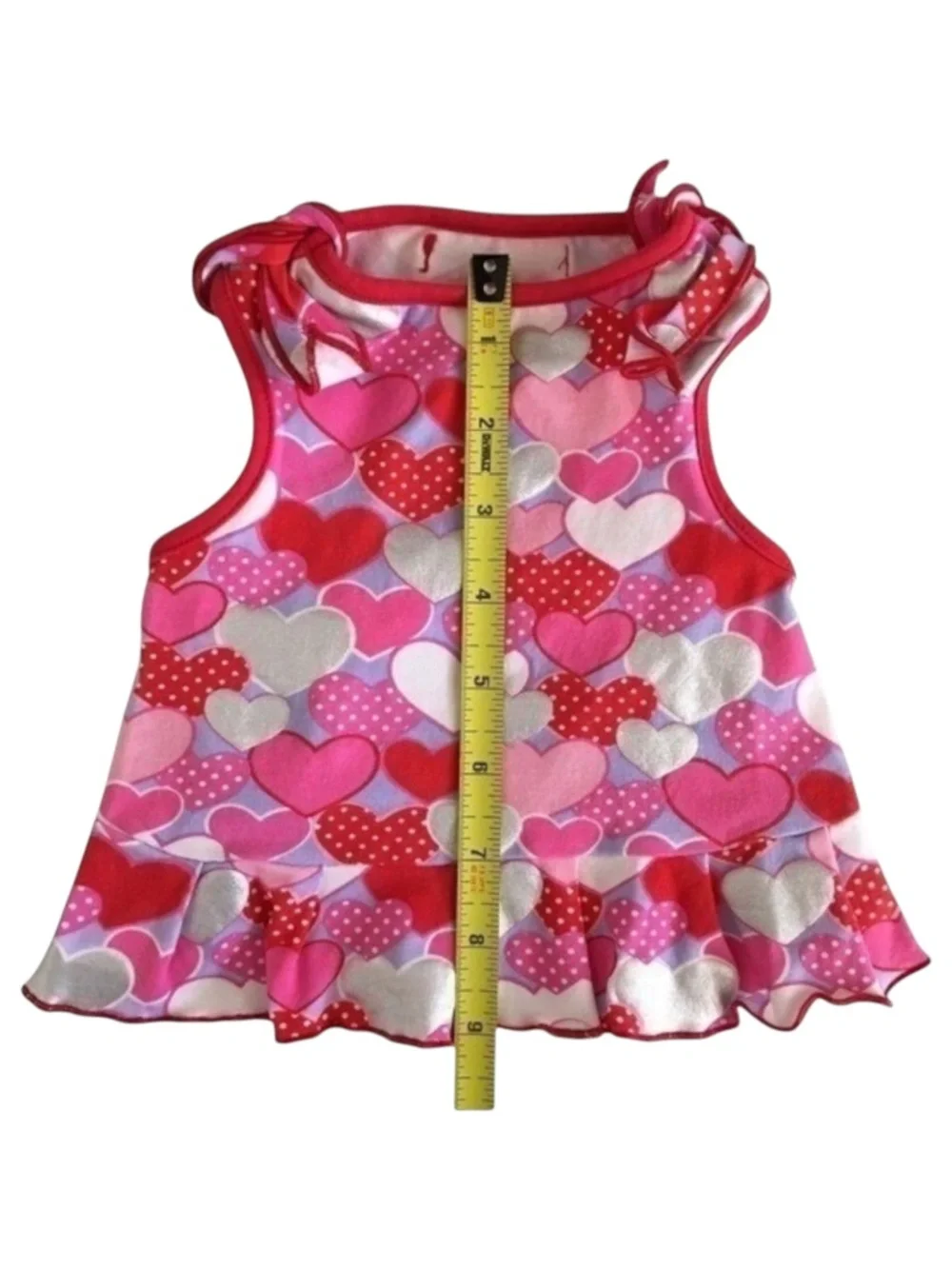 SimplyDog Red Heart Print Dog Dress Size S